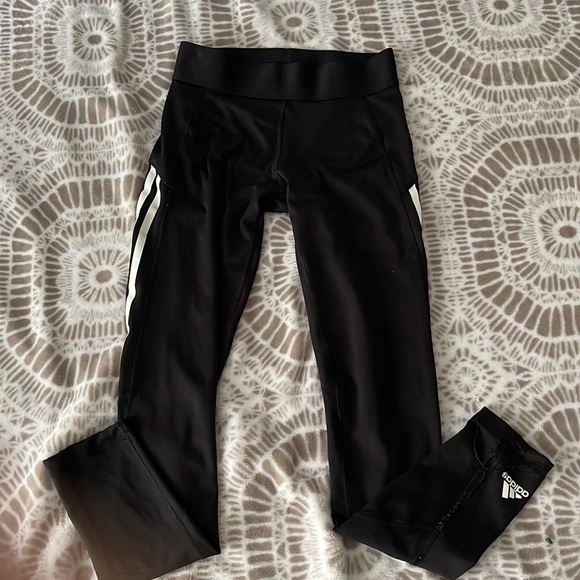 Adidas black stripe leggings - Picture 2 of 3